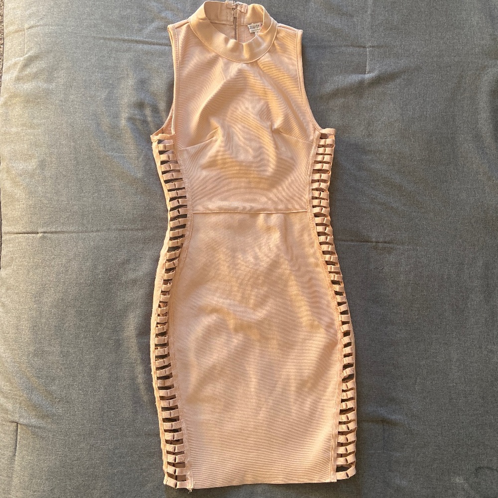 Fashion Nova Tan Sleeveless Dress